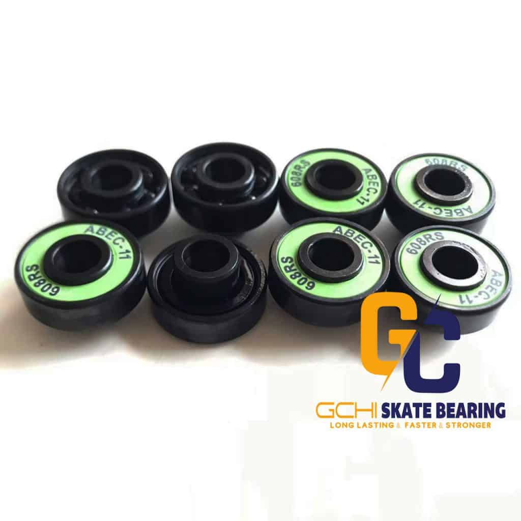 1 black rings green spacer built in longboard bearings